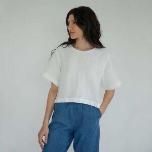 Aya tee salt size 0 Gillian Stevens 100% linen